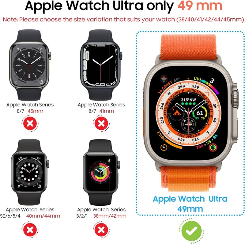 Suoman 3-Pack for Apple Watch Ultra 3/2/1 49mm Privacy Screen Protector Case, [Anti-Peeping] Ultra-Thin Tempered Glass Case Cover for iWatch Ultra 49mm 3/2/1 - Image 2